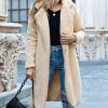 * Clothing | Outlet Camisa Khaki Shawl Collar Teddy Coat Women