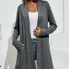 * Clothing | Cheap Camisa Gray Pocket Open Cardigan Women