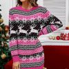 * Clothing | Budget Camisa Rose & Black Fair Isle Sweater Dress Women