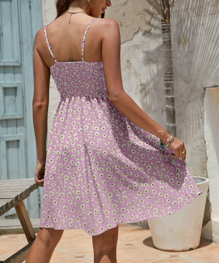 * Clothing | Budget Camisa Pink Floral A-Line Dress Women