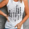 * Clothing | Best Deal Camisa White & Black Flag Knit Tank Women