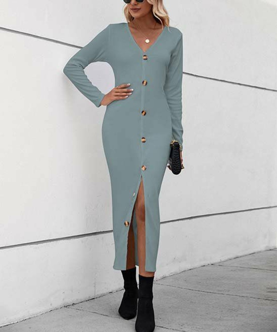 * Clothing | Budget Camisa Blue Dolman Sweater Dress Women