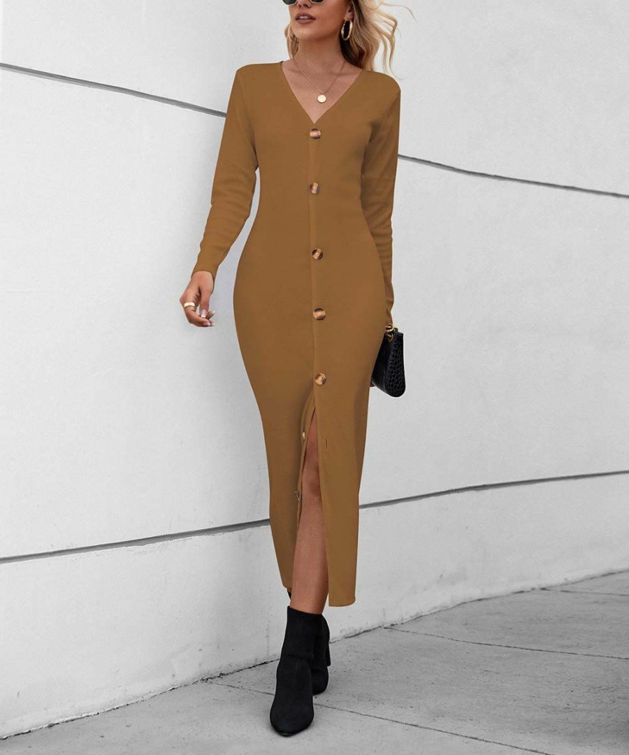 * Clothing | Deals Camisa Khaki Dolman Sweater Dress Women