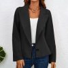 * Clothing | Buy Camisa Black Notch-Lapel Blazer Women