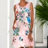 * Clothing | Best Sale Camisa Pink & Blue Floral Pocket Sleeveless Dress Women