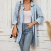 * Clothing | Wholesale Camisa Light Blue Chambray Longline Button-Up Women