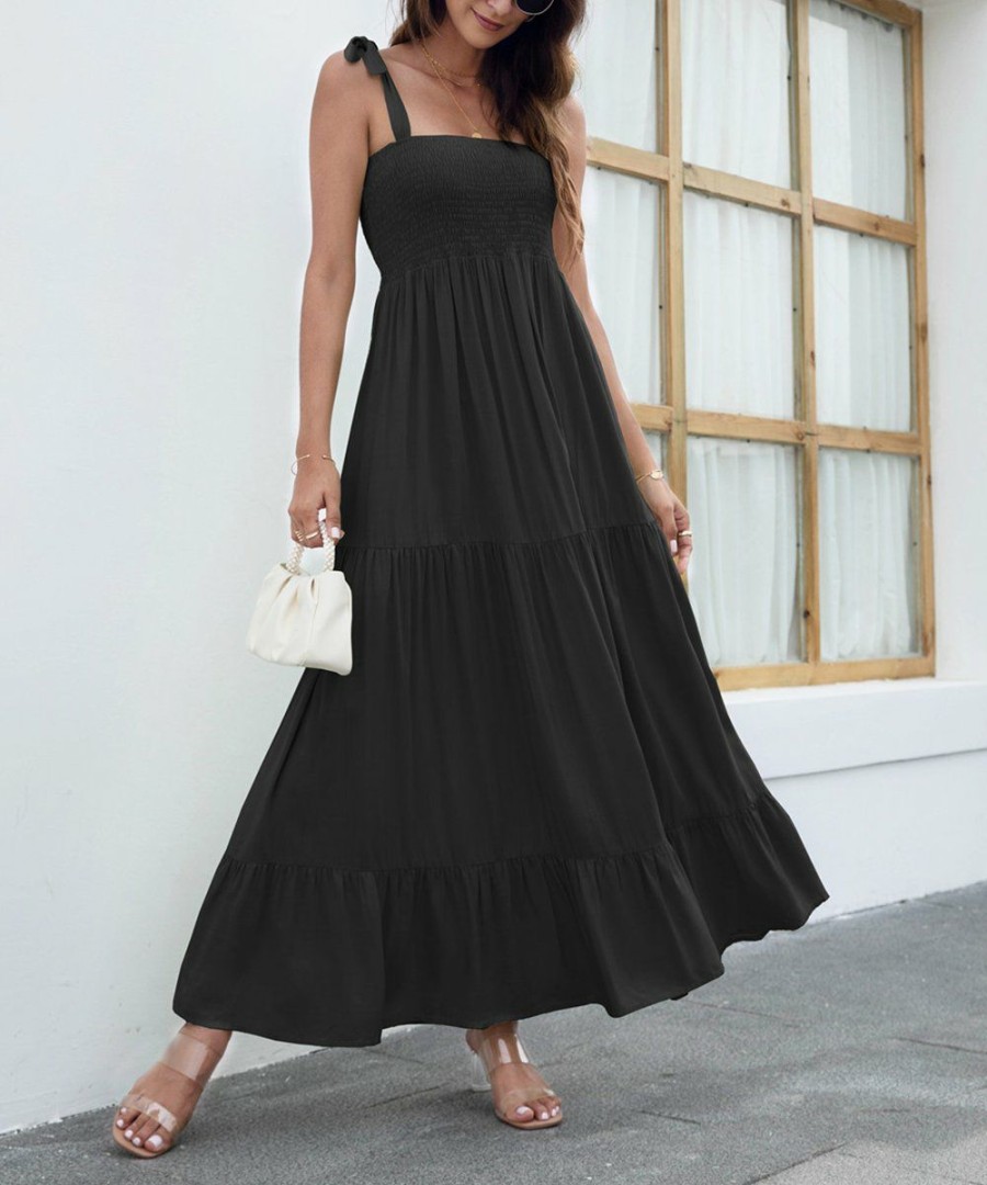 * Clothing | Outlet Camisa Black Tiered Maxi Dress Women