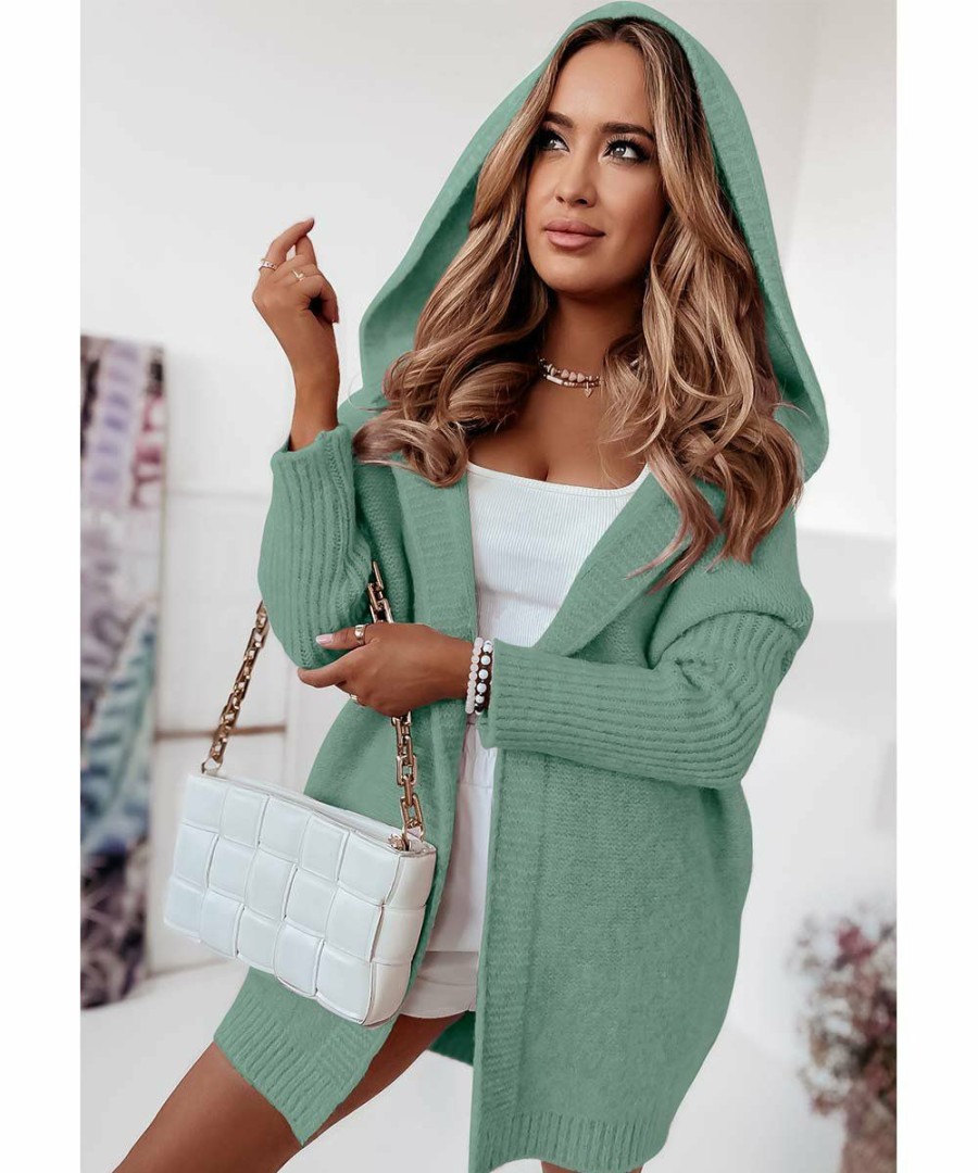 * Clothing | Brand New Camisa Aquamarine Hooded Open Cardigan Women