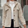 * Clothing | Flash Sale Camisa Apricot Ribbed Fleece Button-Up Jacket Women