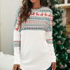 * Clothing | Coupon Camisa White Fair Isle Color Block Long-Sleeve Top Women