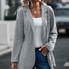 * Clothing | Hot Sale Camisa Light Gray Notch-Lapel Open Blazer Women