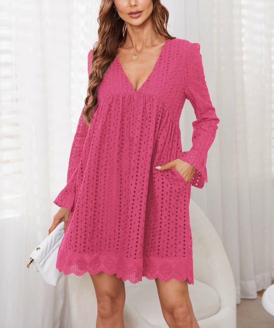 * Clothing | Top 10 Camisa Rose Eyelet Romper-Lined A-Line Dress Women