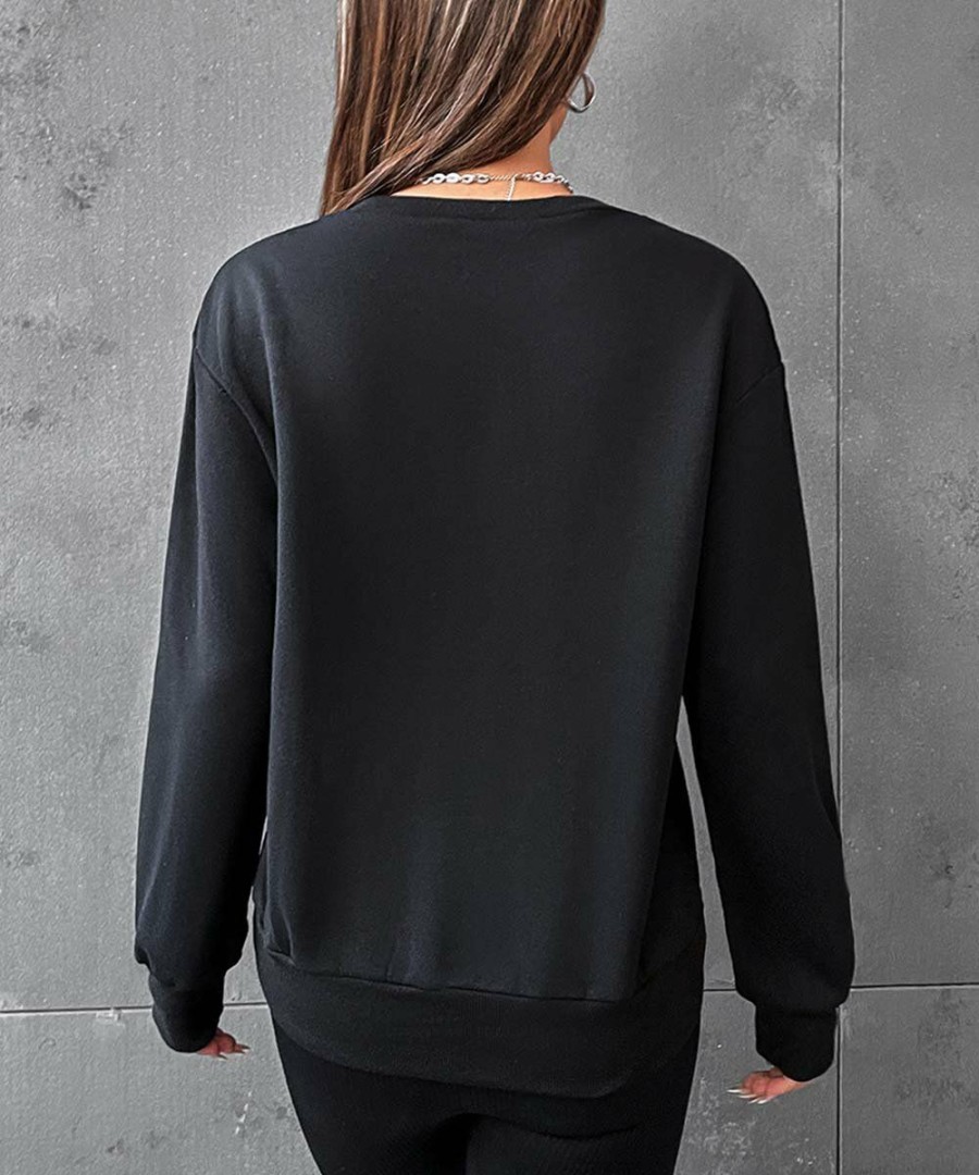 * Clothing | Wholesale Camisa Black & Pink Truck 'Most Wonderful Time' Crewneck Sweatshirt Women