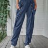 * Clothing | Best Deal Camisa Navy Button-Accent Pocket Pants Women