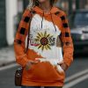 * Clothing | Best Pirce Camisa Orange & Black 'Fall In Love' Pocket Raglan-Sleeve Hoodie Women