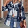 * Clothing | New Camisa Navy Plaid Shacket Women