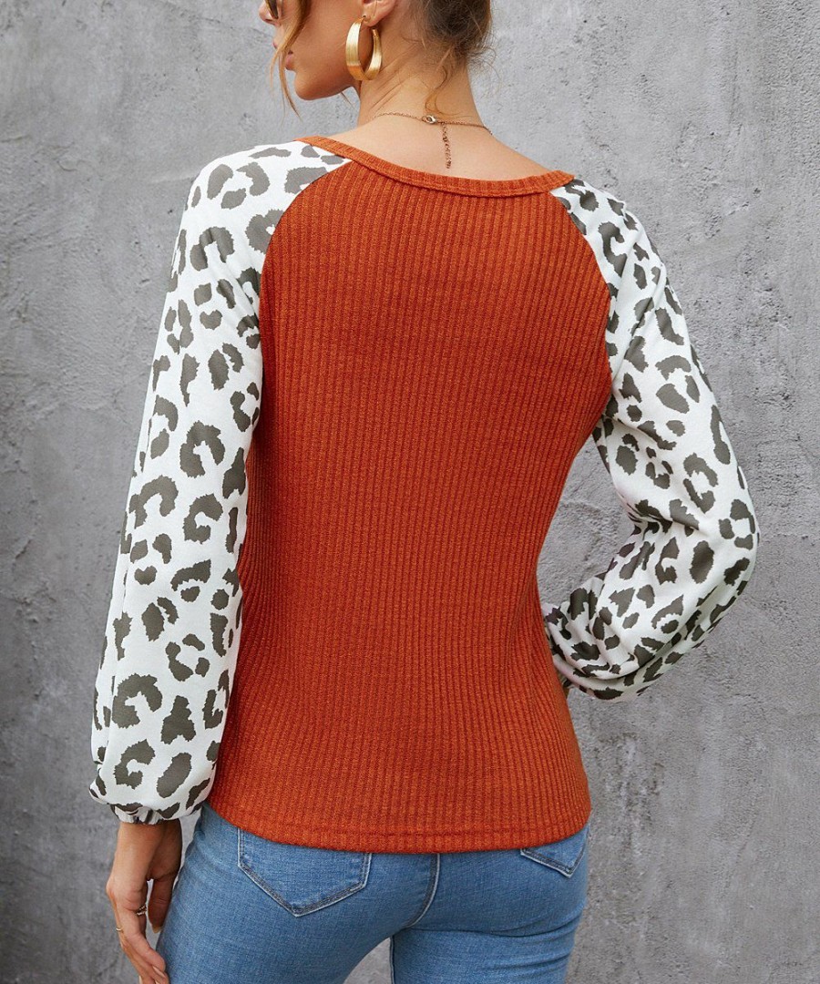 * Clothing | Buy Camisa Nacarat Leopard Stitching Top Women