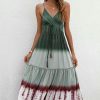 * Clothing | Best Deal Camisa Green Ombre Tie-Dye Tie-Waist Surplice Maxi Dress Women