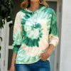 * Clothing | Budget Camisa Green Tie-Dye Swirl Hoodie Women