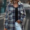 * Clothing | Hot Sale Camisa Blue Plaid Pocket Shacket Women