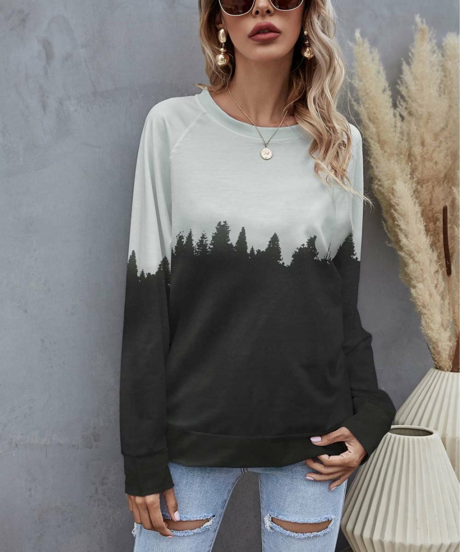 * Clothing | Coupon Camisa Black Trees Crewneck Top Women