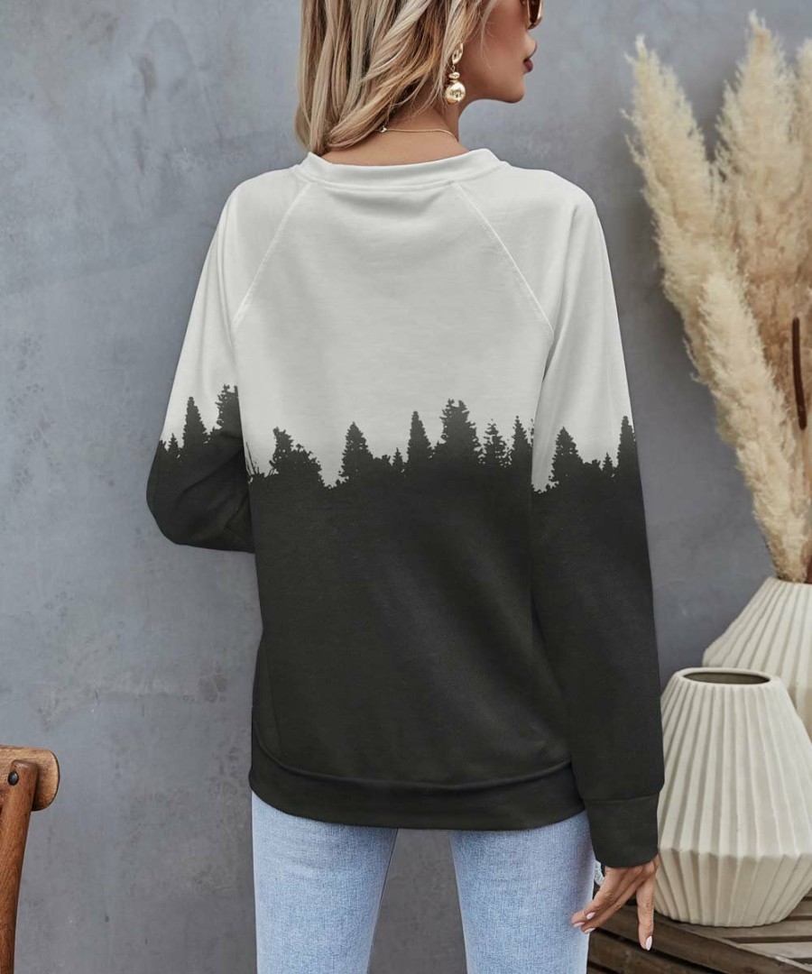 * Clothing | Coupon Camisa Black Trees Crewneck Top Women