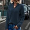 * Clothing | Flash Sale Camisa Navy Ribbed Quarter-Zip Sweater Women