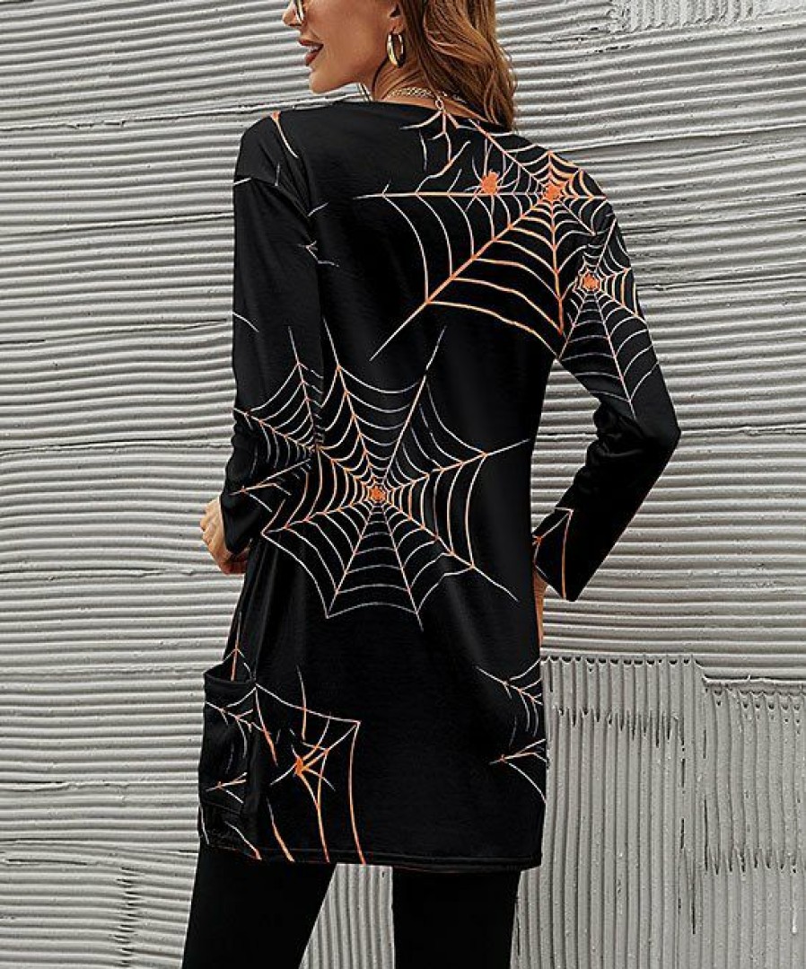 * Clothing | Promo Camisa Black & Orange Spiderweb Tunic Women