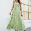 * Clothing | Cheapest Camisa Green Tiered Maxi Dress Women