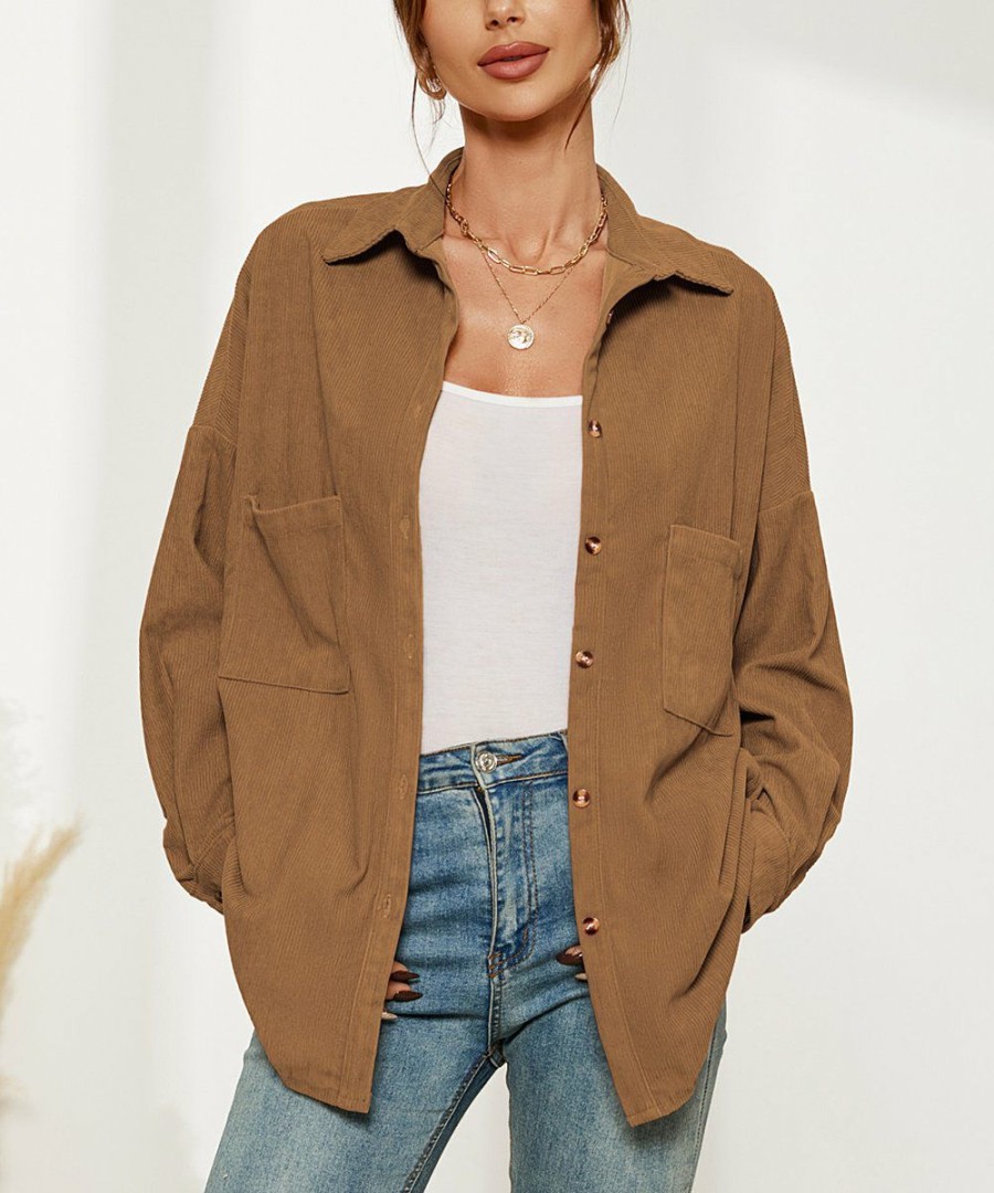 * Clothing | Buy Camisa Camel Corduroy Pocket Button-Up Jacket Women