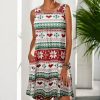 * Clothing | Buy Camisa Red & Green Fair Isle Snowflake Pocket Sleeveless Dress Women