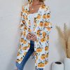 * Clothing | Flash Sale Camisa White & Orange Pumpkin Button-Front Cardigan Women