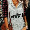 * Clothing | Best Sale Camisa Gray & Red Buffalo Check Contrast-Sleeve 'Mama' Hoodie Women