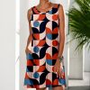 * Clothing | New Camisa Red & Blue Geometric Sleeveless Dress Women