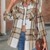 * Clothing | Budget Camisa Khaki Plaid Shacket Women