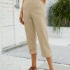 * Clothing | Outlet Camisa Apricot Elastic-Waist Pocket Capri Pants Women