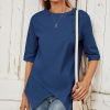 * Clothing | Brand New Camisa Navy Half-Sleeve Tulip-Hem Top Women