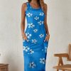 * Clothing | Budget Camisa Blue Floral Pocket Sleeveless Dress Women