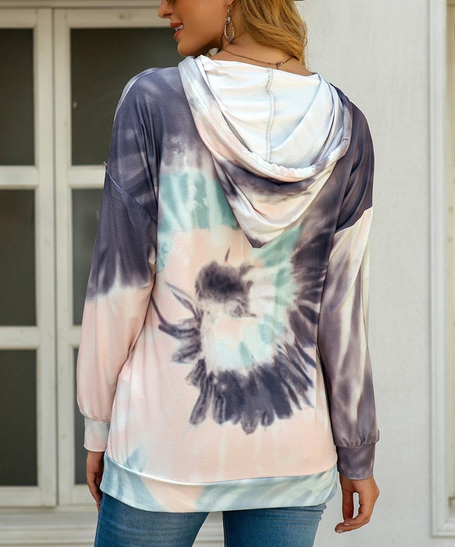 * Clothing | Best Pirce Camisa Purple Tie-Dye Swirl Hoodie Women