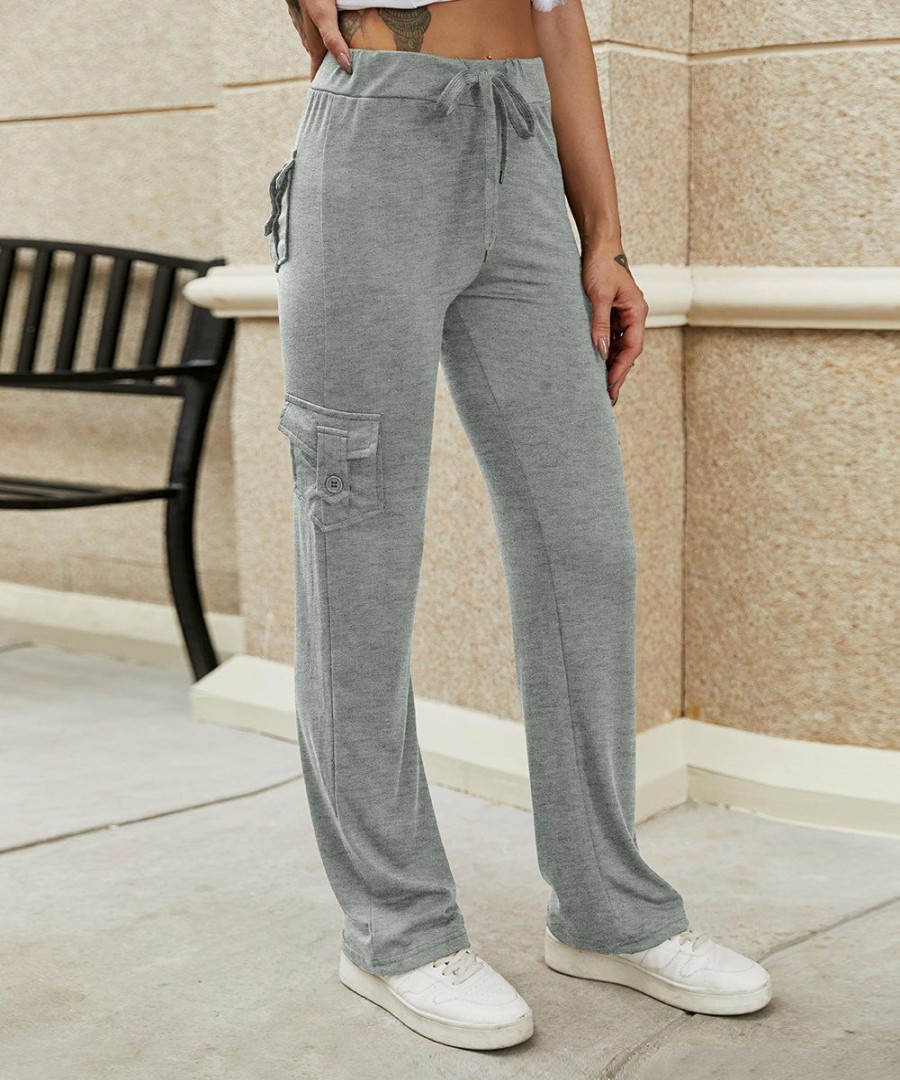 * Clothing | Coupon Camisa Gray Pocket-Accent Drawstring Lounge Pants Women