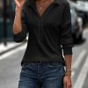 * Clothing | Hot Sale Camisa Black Button-Front Collared Top Women