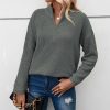 * Clothing | Best Deal Camisa Gray Quarter-Zip Turtleneck Women