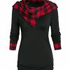 * Clothing | Brand New Camisa Black Plaid Cowl Neck Hoodie Women