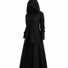 * Clothing | Wholesale Camisa Black Knit Hooded Hi-Low Dress Women