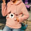 * Clothing | Best Deal Camisa Dark Salmon Bear Fleece Hoodie Women