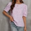 * Other | Top 10 Camisa Pink Floral Puff-Sleeve Top Women