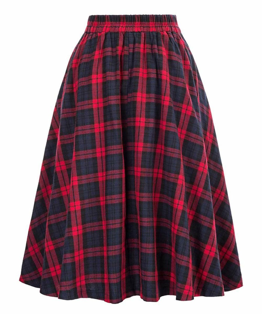 * Clothing | Best Reviews Of Camisa Red Plaid A-Line Skirt Women