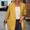 * Clothing | Brand New Camisa Yellow Leopard-Cuff Blazer Women