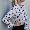 * Clothing | Flash Sale Camisa Apricot Spot Ruffle Button-Front Top Women