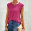 * Clothing | Promo Camisa Rose Lace-Yoke Cap-Sleeve Top Women